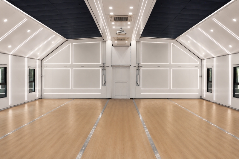 Spacious interior of LZM expandable mobile wedding hall